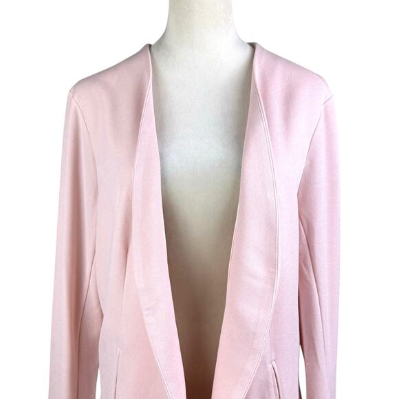 BCBGeneration NWT Pastel Pink Open Front Collarless Textured Blazer Jacket - Picture 10 of 15